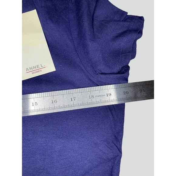 Cruise Ship Shirt‎ Women’s Medium Short Sleeve Top T-Shirt Blue 40 42 High Low - Picture 4 of 6